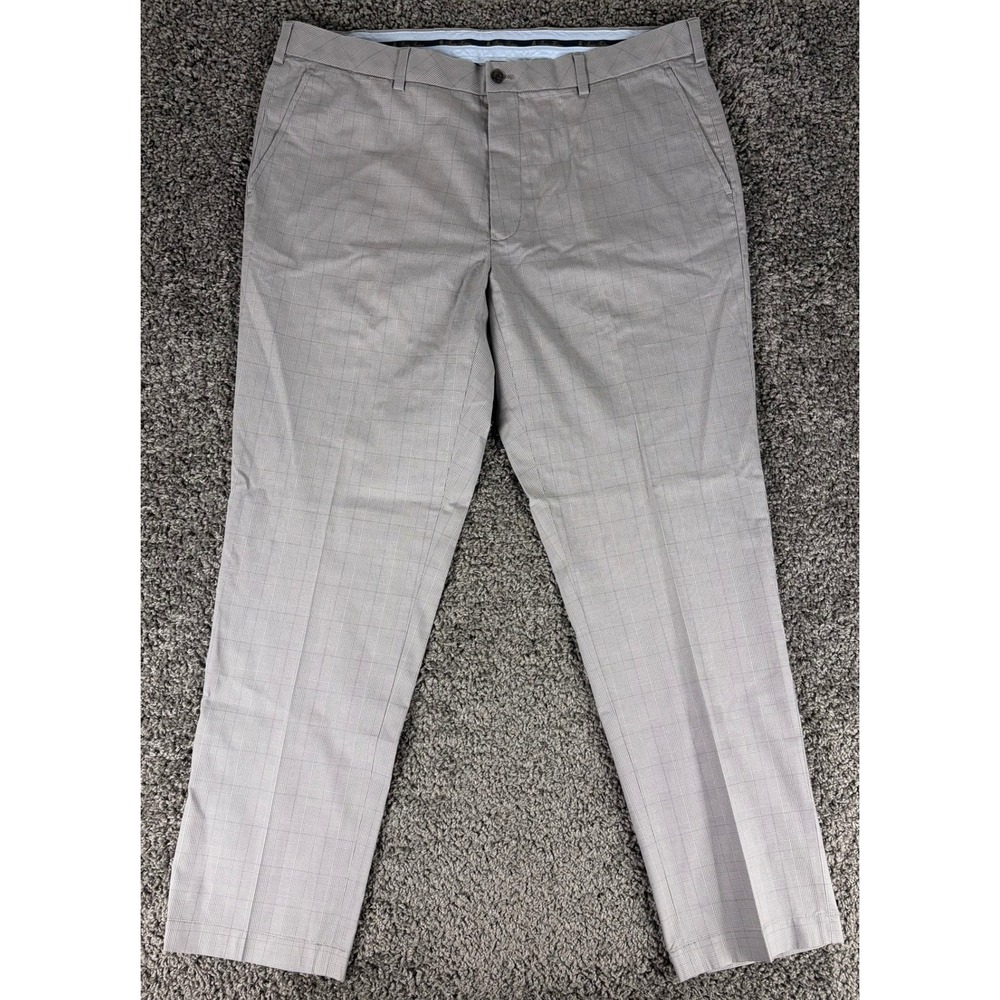 Brooks Brothers Clark Advantage Chino Pants Mens 40x32 Grey Glen Plaid Supima